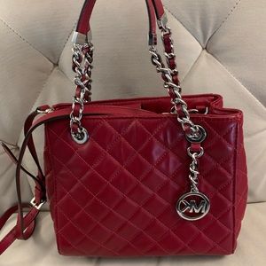 Michael Kors Red Quilted Small Tote